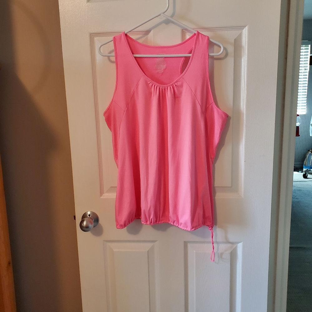 Racerback tank with drawstring